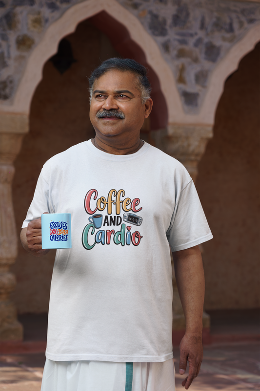 Coffee & Cardio Print - Unisex Standard Crew T-Shirt