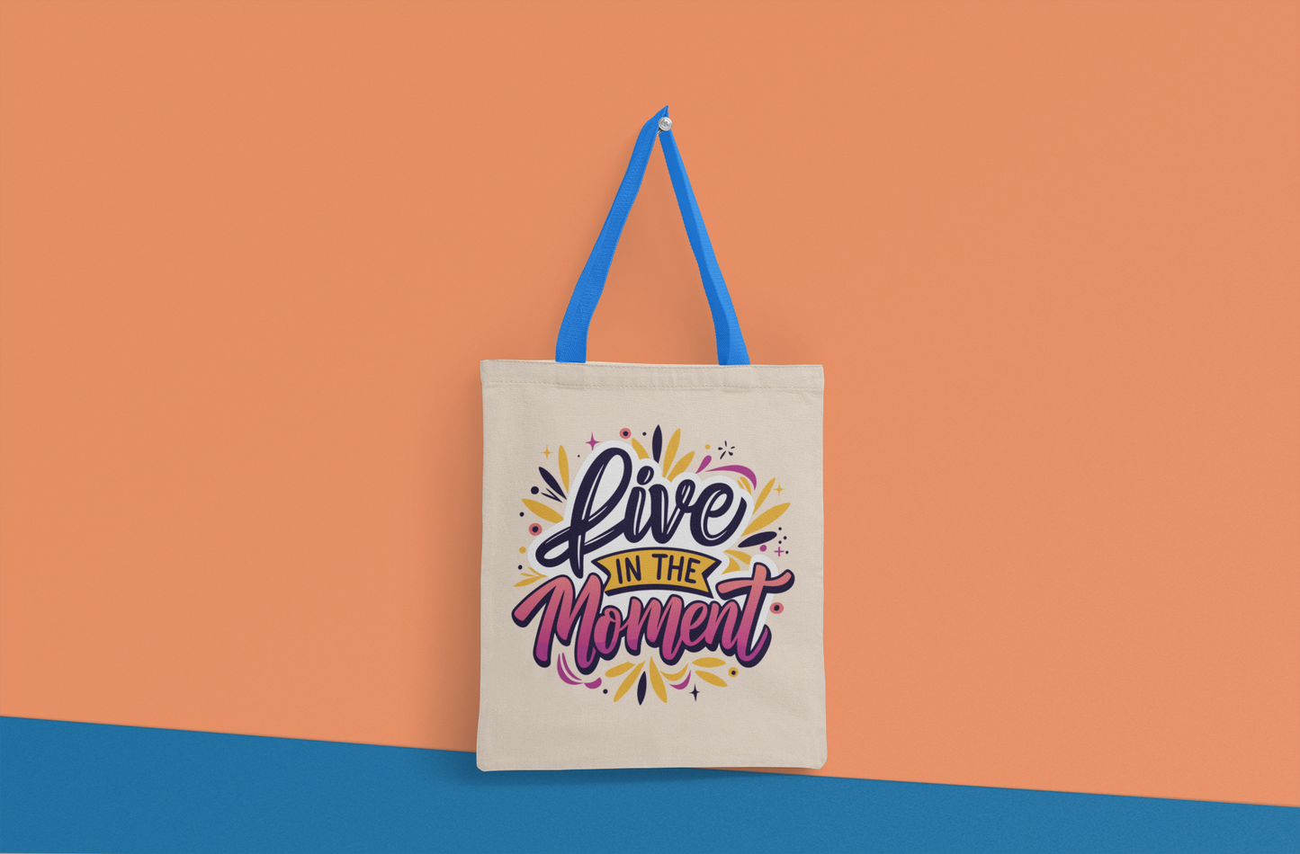 π "Live In the Moment"-Premium Canvas Tote Bag β 300 GSM With Zip