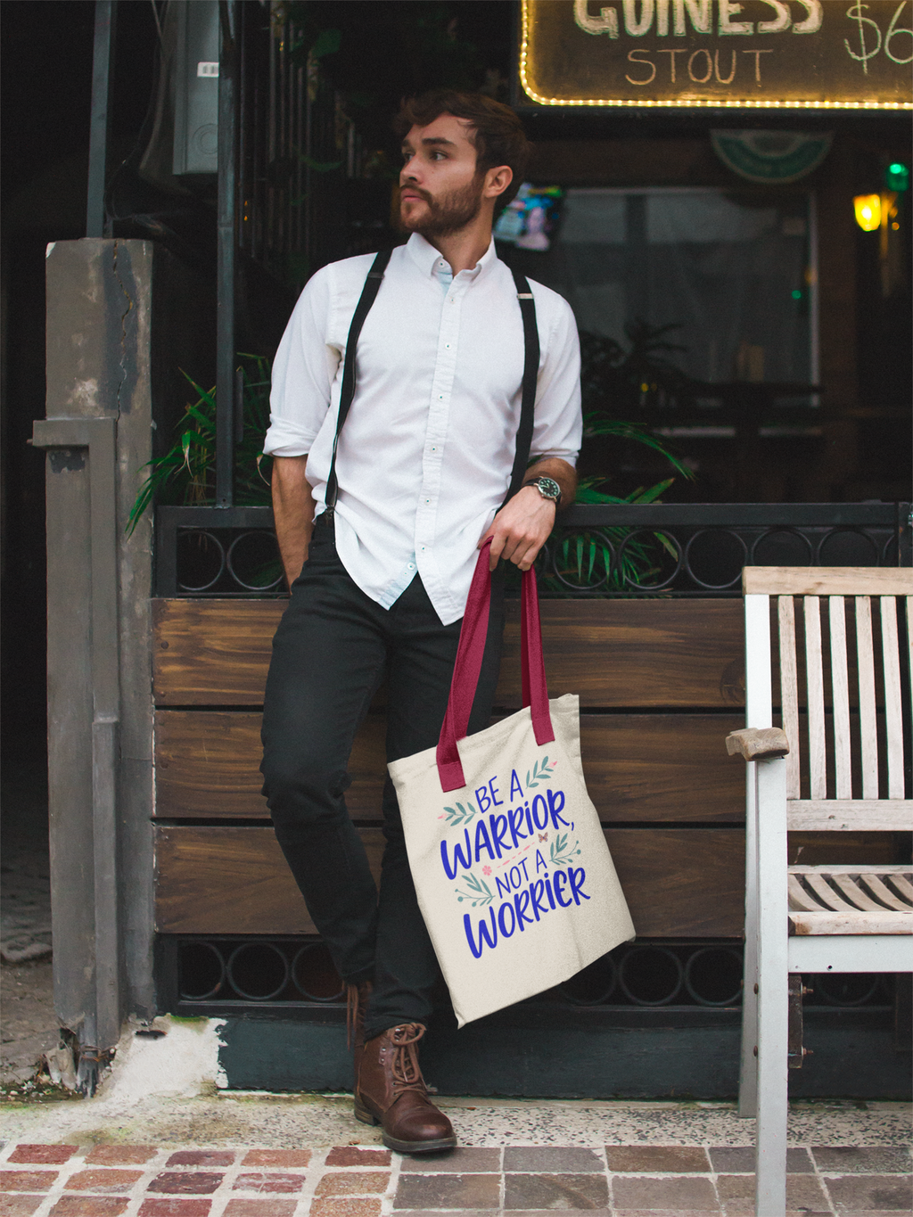 Be Warrior Not Worrier- Premium Canvas Tote Bag
