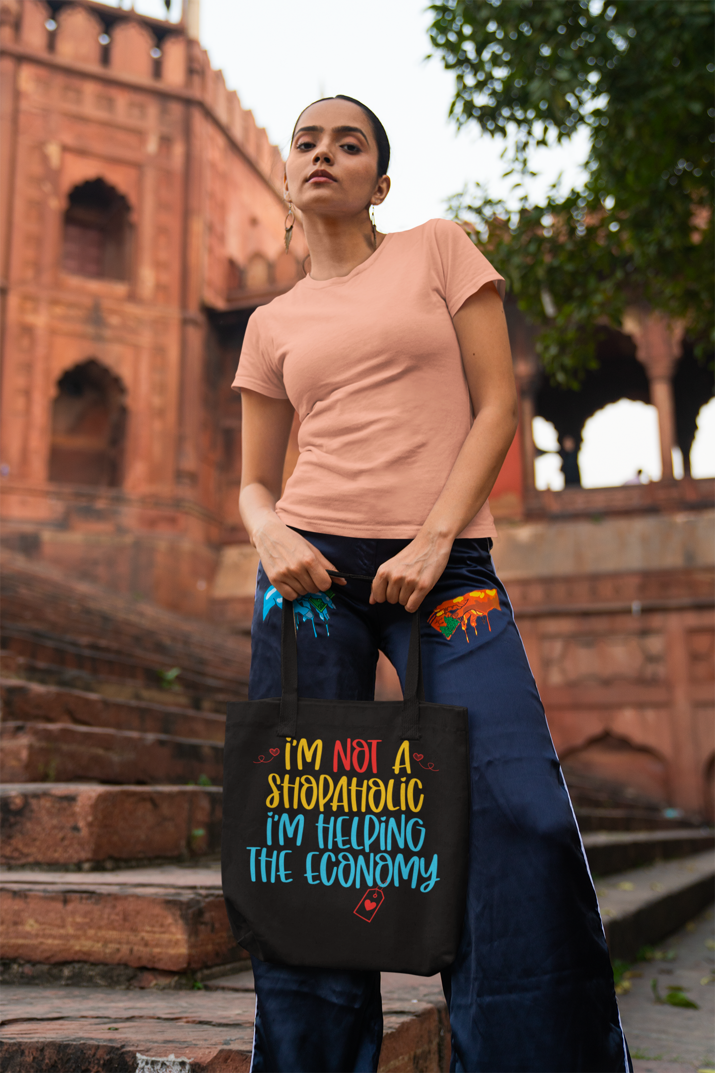 'I Am Not A Shopaholic, I am Just Helping Economy' -Premium Canvas Tote Bag (Copy)