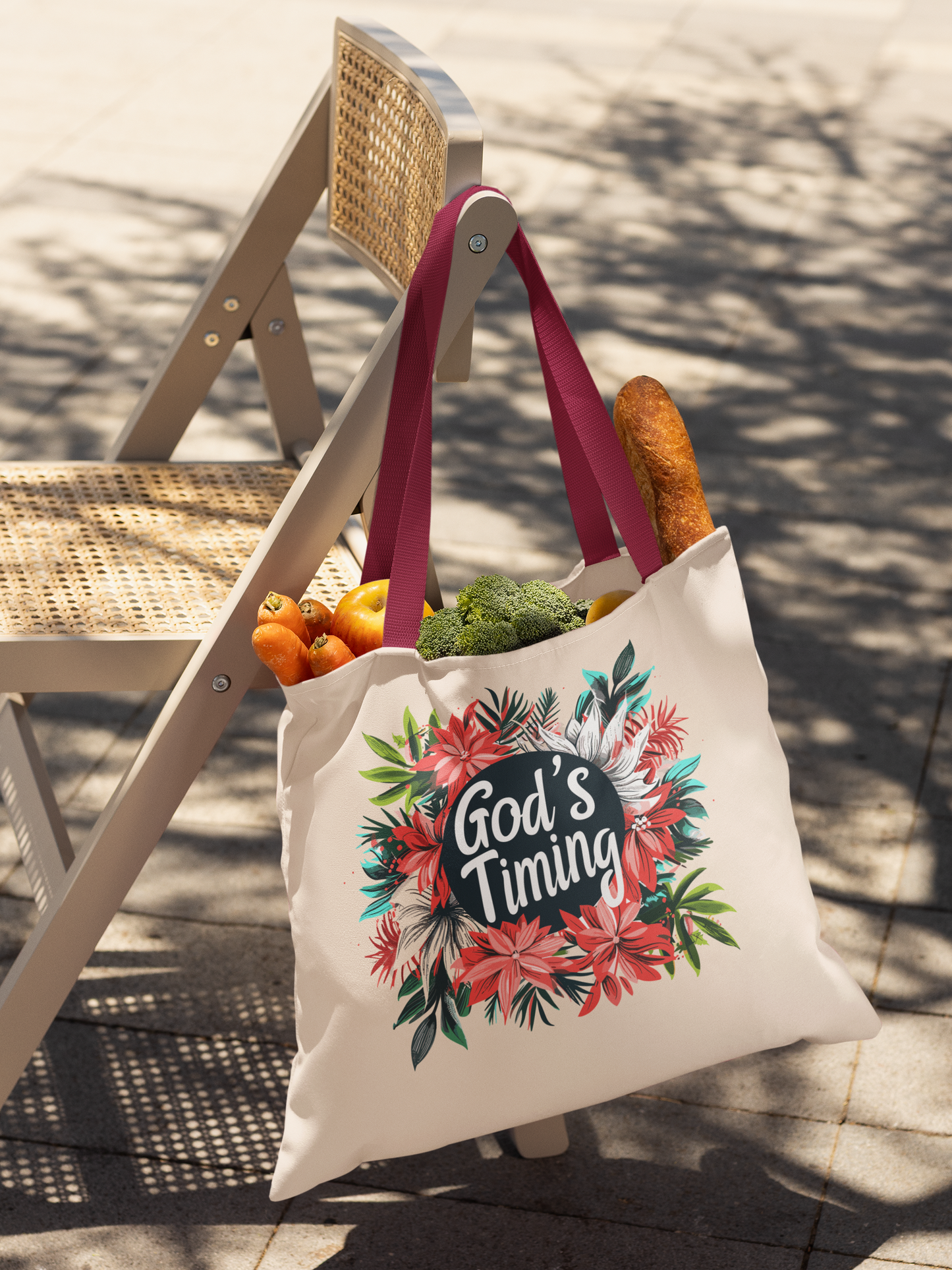 "God's Timing'- Premium Canvas Tote Bag