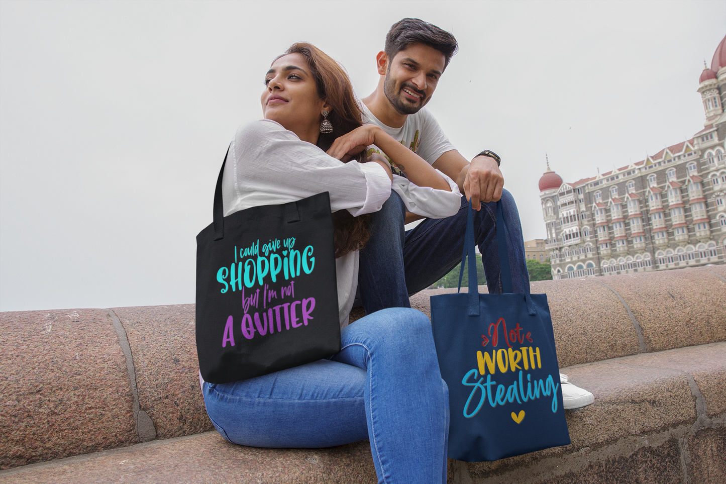'I Could Give Up Shopping, But I Am Not A Quitter' -Premium Canvas Tote Bag