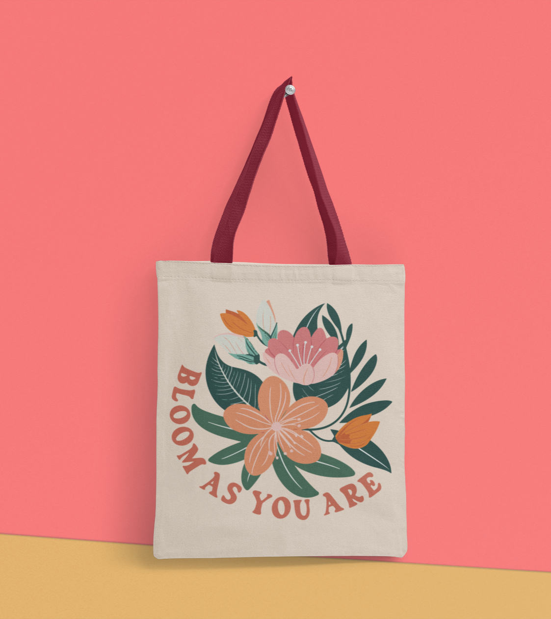 Every Flower Blooms At It's Own Pace -Premium Canvas Tote Bag