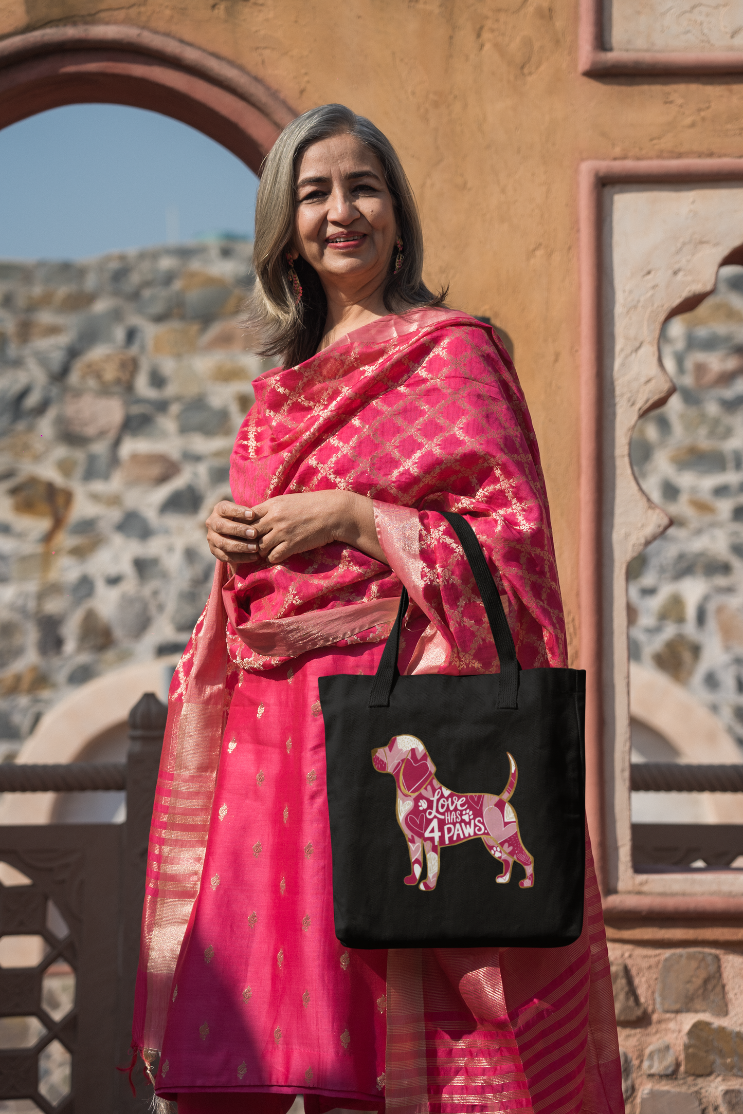 Love Has 4 Paws - Shitzu-Premium Canvas Tote Bag