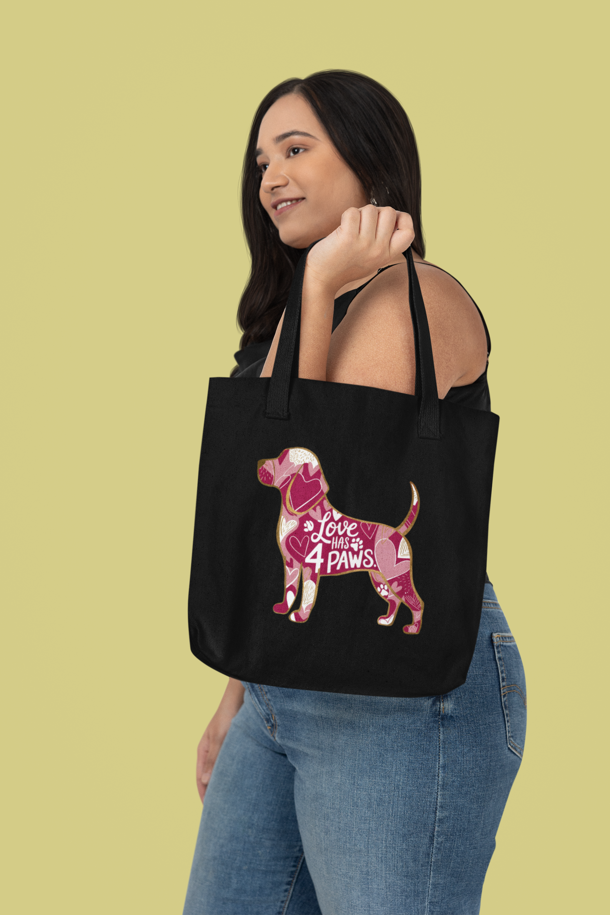 Love Has 4 Paws - Beagle-Premium Canvas Tote Bag