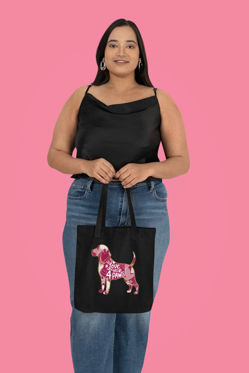 Love Has 4 Paws - Beagle-Premium Canvas Tote Bag