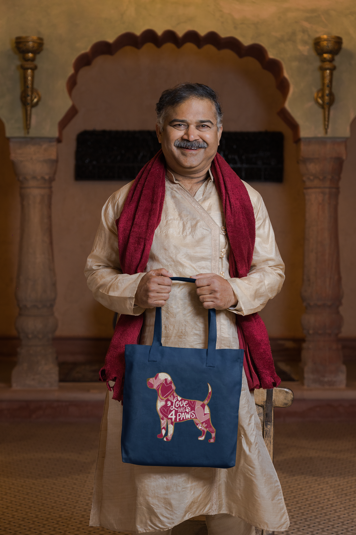 Love Has 4 Paws - Shitzu-Premium Canvas Tote Bag