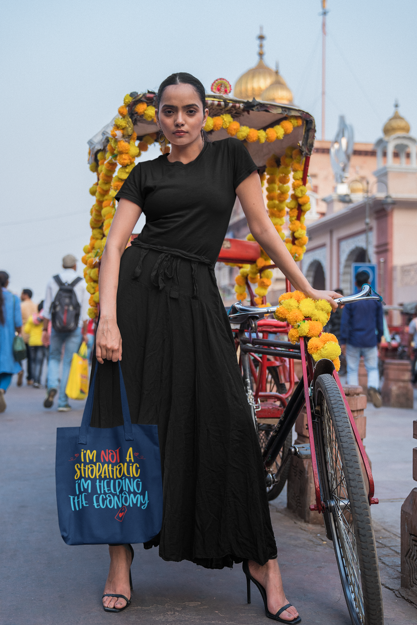 'I Am Not A Shopaholic, I am Just Helping Economy' -Premium Canvas Tote Bag (Copy)