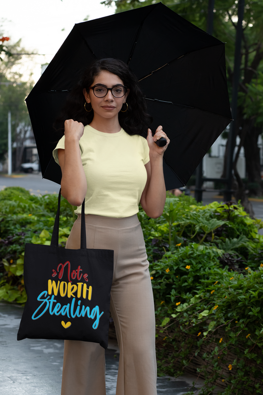 'Not Worth Stealing' -Premium Canvas Tote Bag