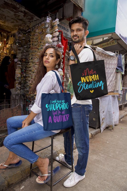 'I Could Give Up Shopping, But I Am Not A Quitter' -Premium Canvas Tote Bag