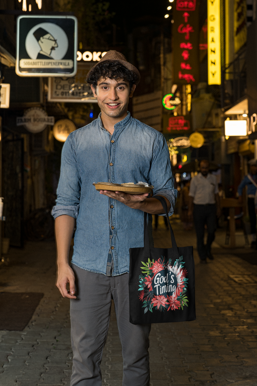 "God's Timing'- Premium Canvas Tote Bag