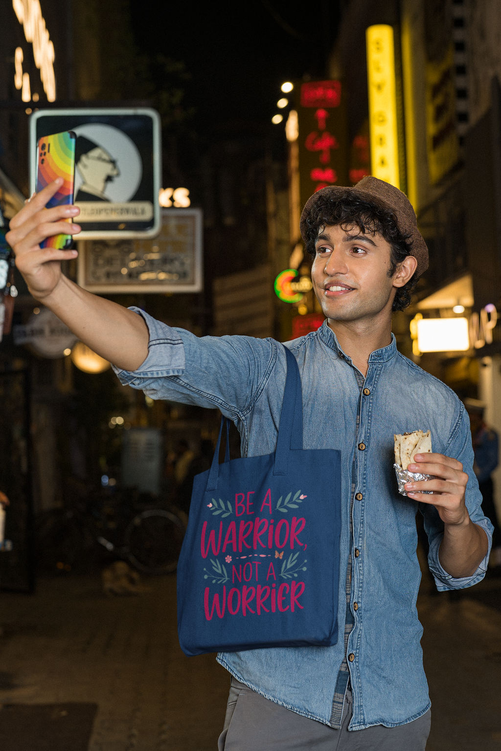 Be Warrior Not Worrier- Premium Canvas Tote Bag