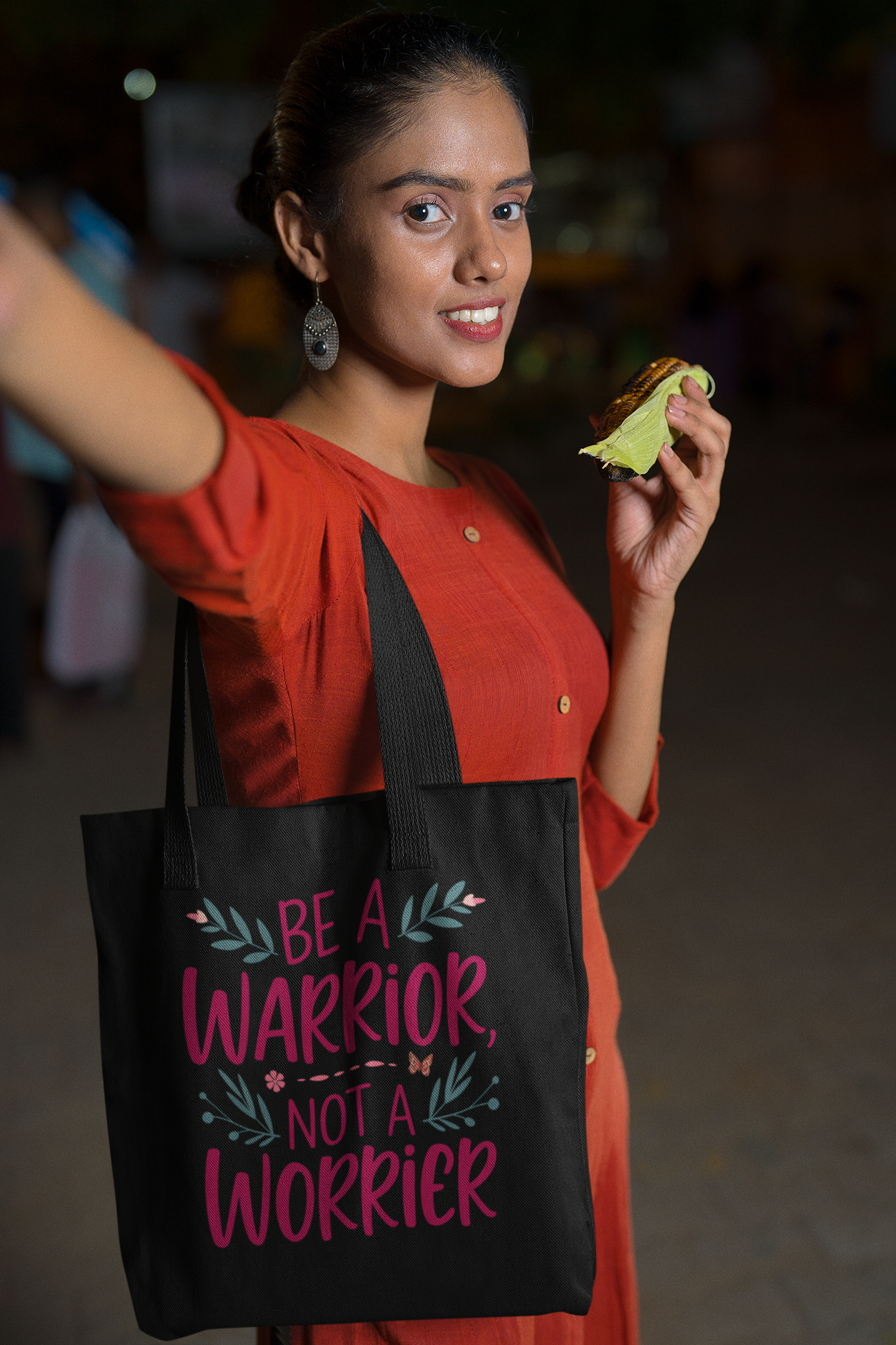 Be Warrior Not Worrier- Premium Canvas Tote Bag
